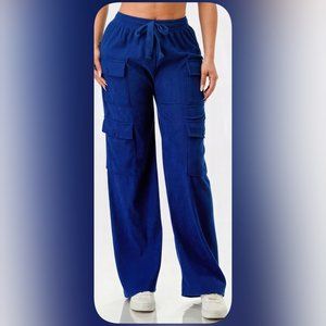 🆕👑Royal Blue Cargo Corduroy Pants -Wide Straight Leg